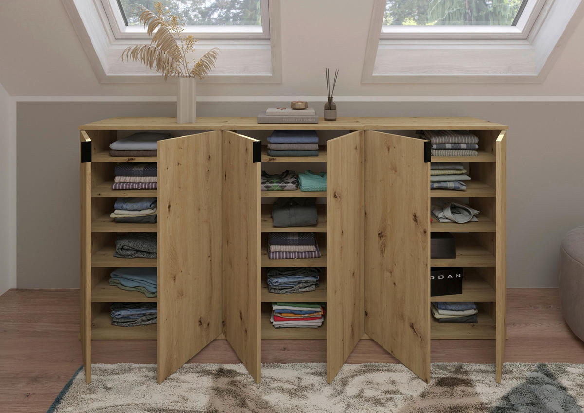 Garderobe PROJEKT Eiche Artisan Nachbildung B/H/T: ca. 183x99x34 cm PROJEKT - Eiche (183,00/99,00/34,00cm) - xonox.home