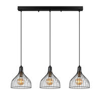 Opviq Pendelleuchte Cafu bronze schwarz Metall B/H/T/L/D: ca. 25x121x25x94x25 cm E27 3 Brennstellen Cafu - schwarz/bronze (94,00/25,00/121,00cm) - Opviq