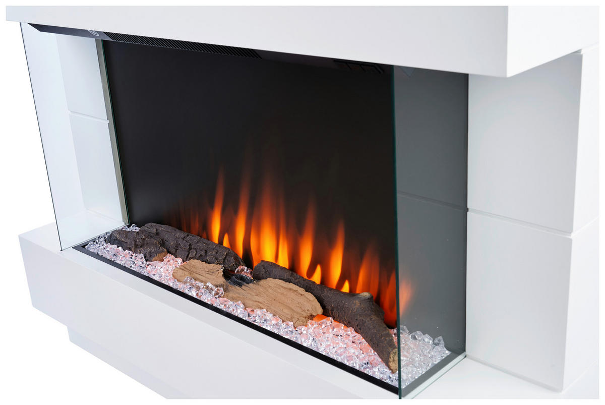 BHP Elektrischer-Kamin B992220 weiß Kunststoff Metall Glas B/H/T: ca. 100x78x27 cm Bern - weiß (100,00/78,00/27,00cm) - BHP