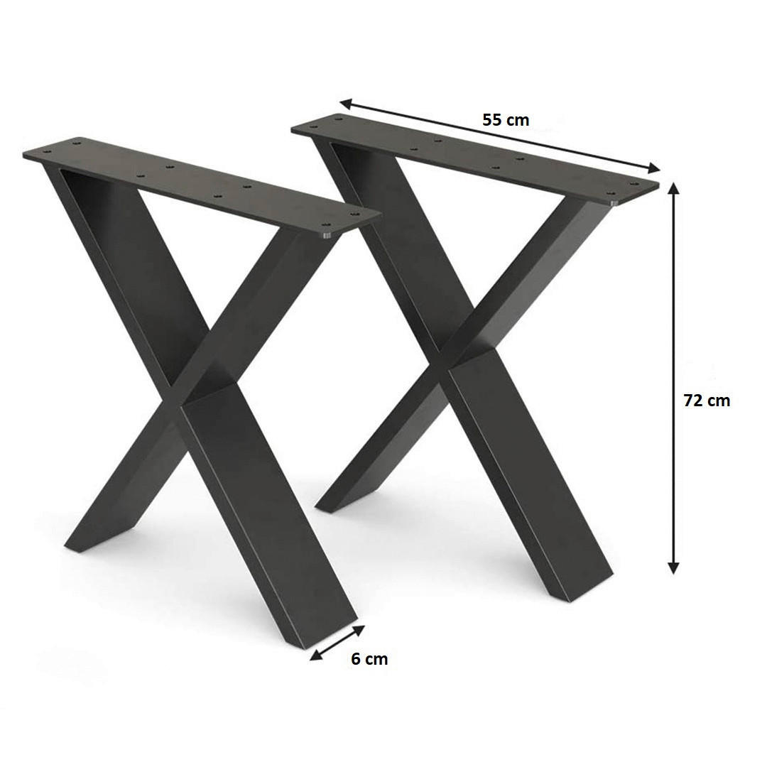 Tischgestell OS  MA4 schwarz matt pulverbeschichtet B/H: ca. 55x72 cm