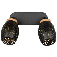 Reality Leuchten Spots schwarz gold Metall B/H/L: ca. 28x27x12 cm E14 2 Brennstellen Spot_Bidar_2 - gold/schwarz (12,00/28,00/27,00cm) - Reality Leuchten