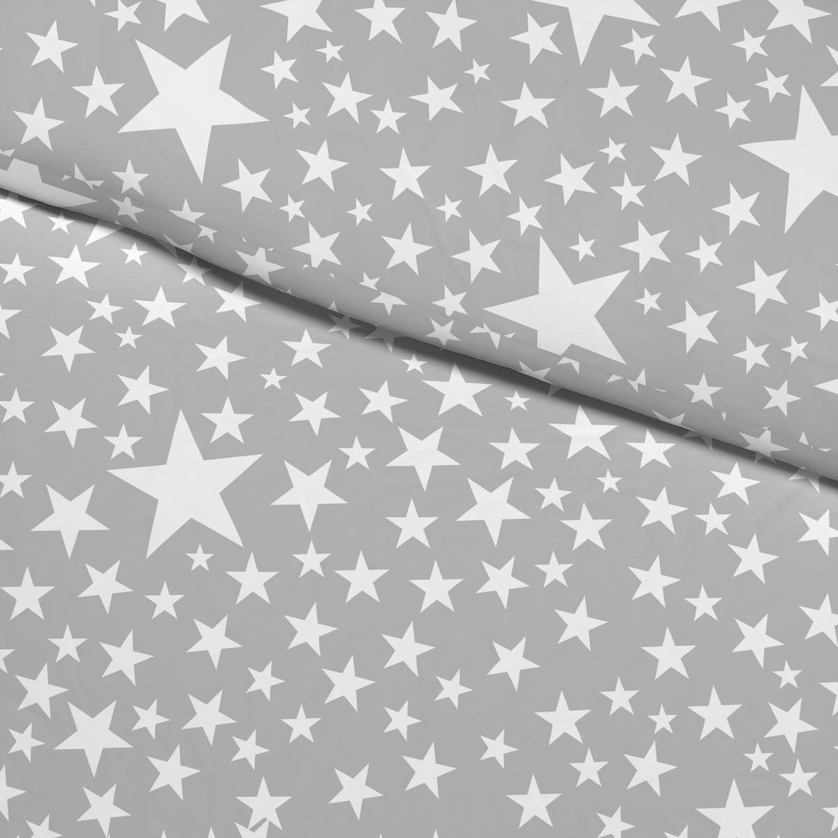 Baumwoll Bettwäsche Renforce Bettwäsche_Renforce_Starlig.155X220 - weiß/grau (155,00/220,00cm) - beau rêve