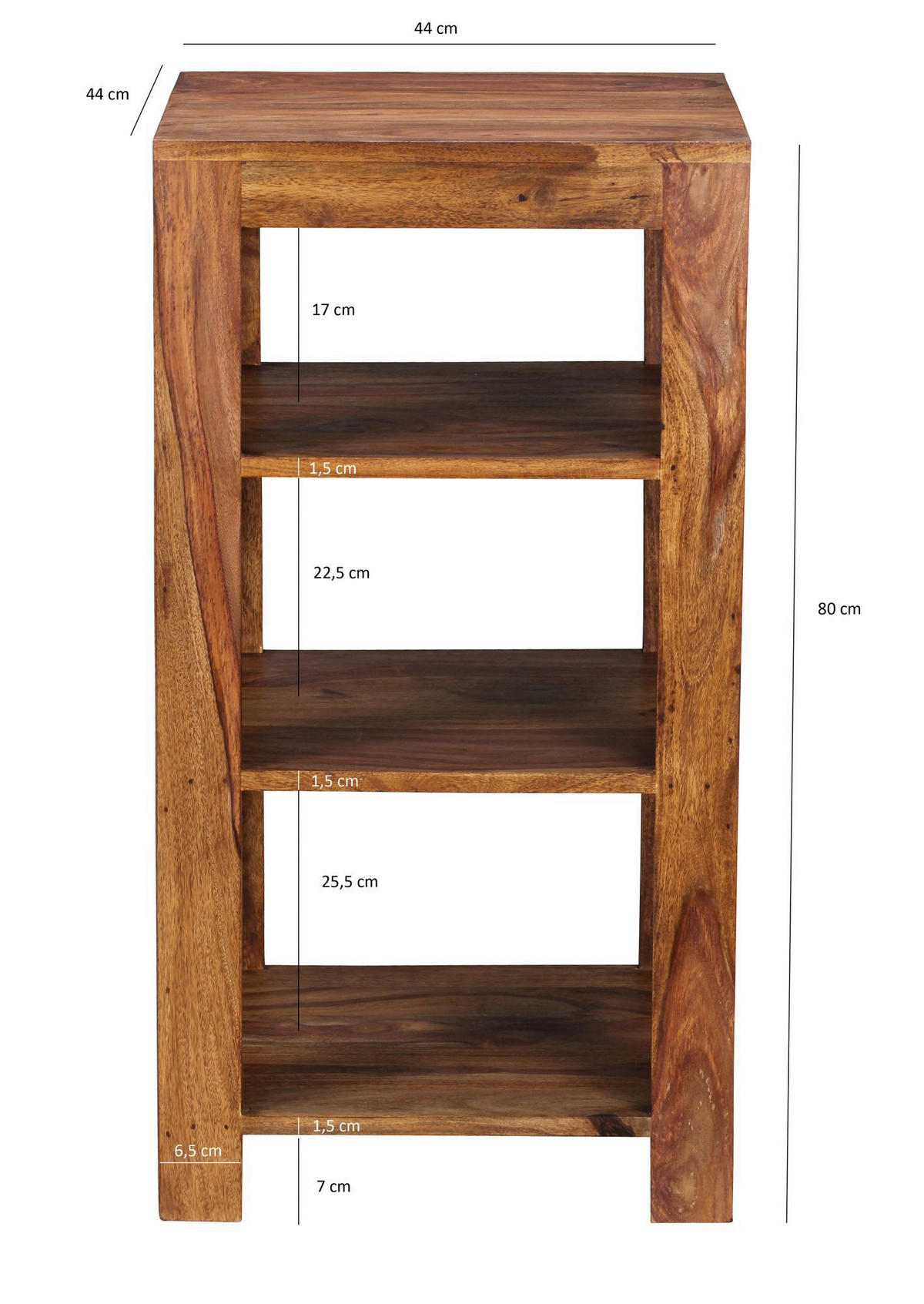 Standregal natur B/H/T: ca. 44x80x44 cm Standregal - natur (44,00/80,00/44,00cm) - Wohnling