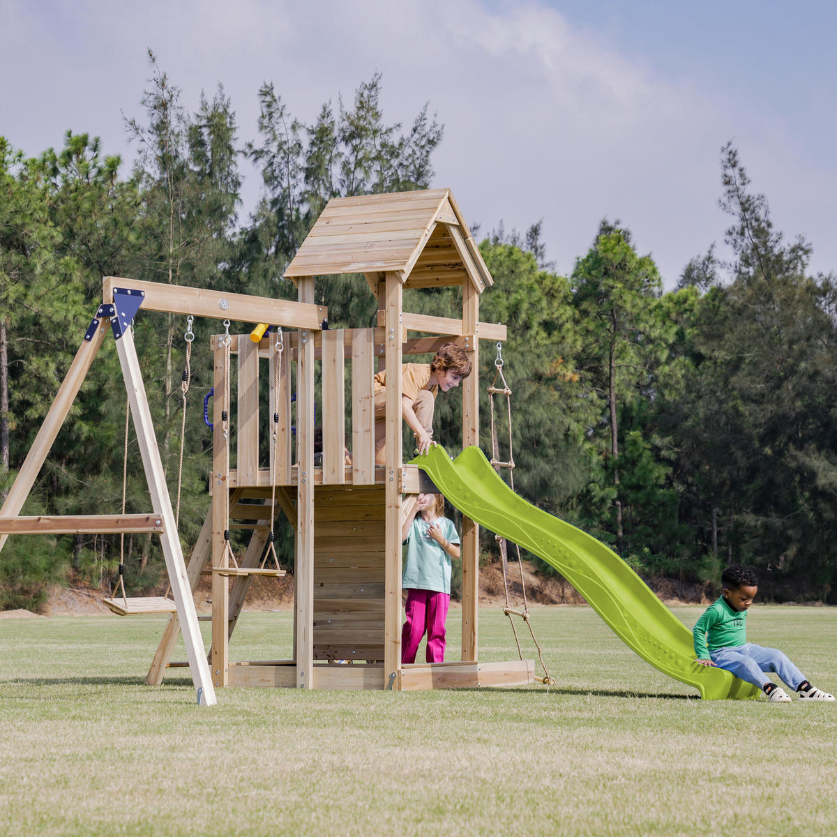 AXI Spielturm Moos grün B/H/L: ca. 342x267x375 cm Moos - braun/grün (375,00/342,00/267,00cm) - AXI