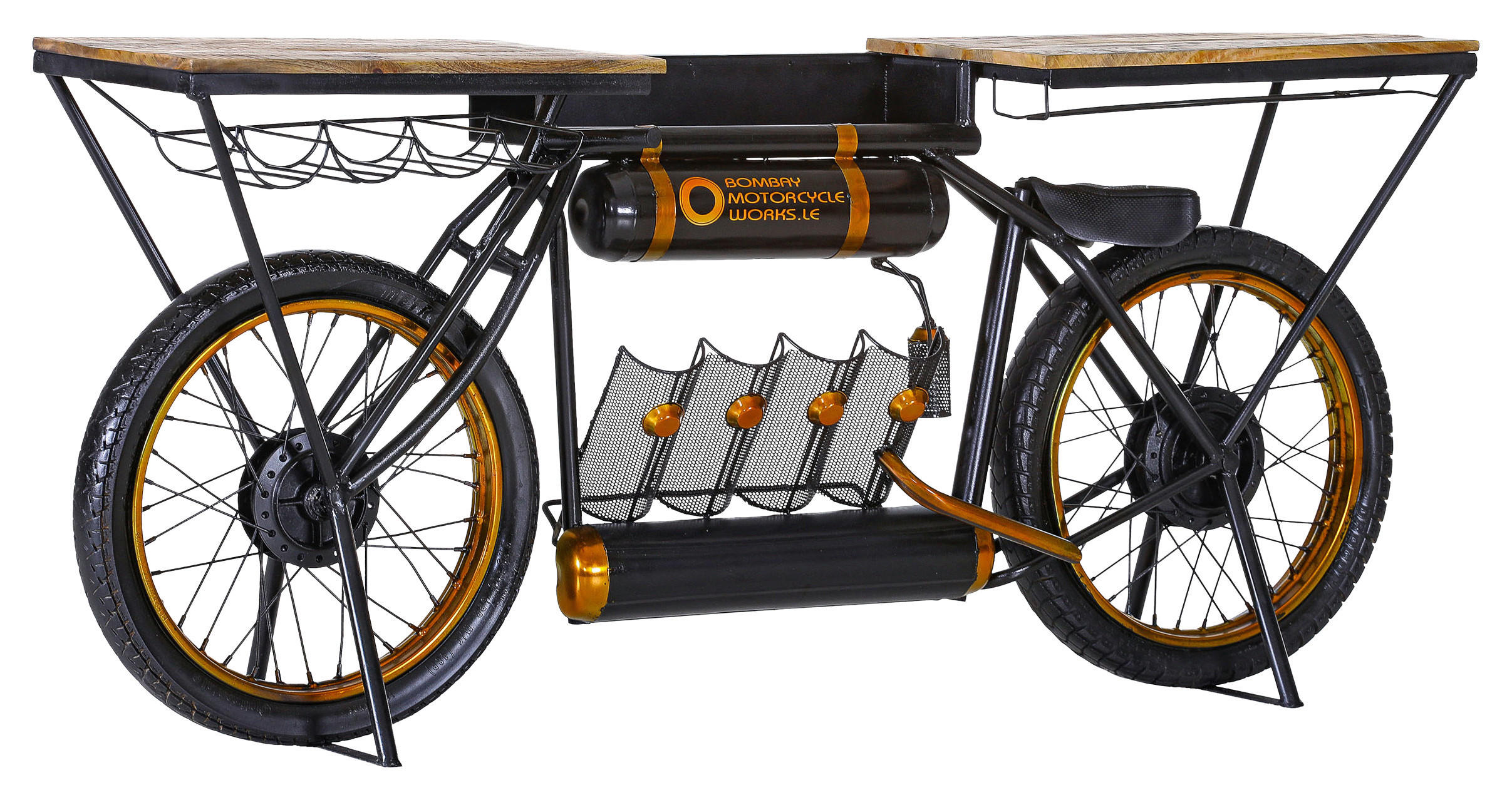 Bartisch Slow Ride braun Mango B/H/T: ca. 187x83x44 cm Slow Ride - braun/schwarz (187,00/83,00/44,00cm)