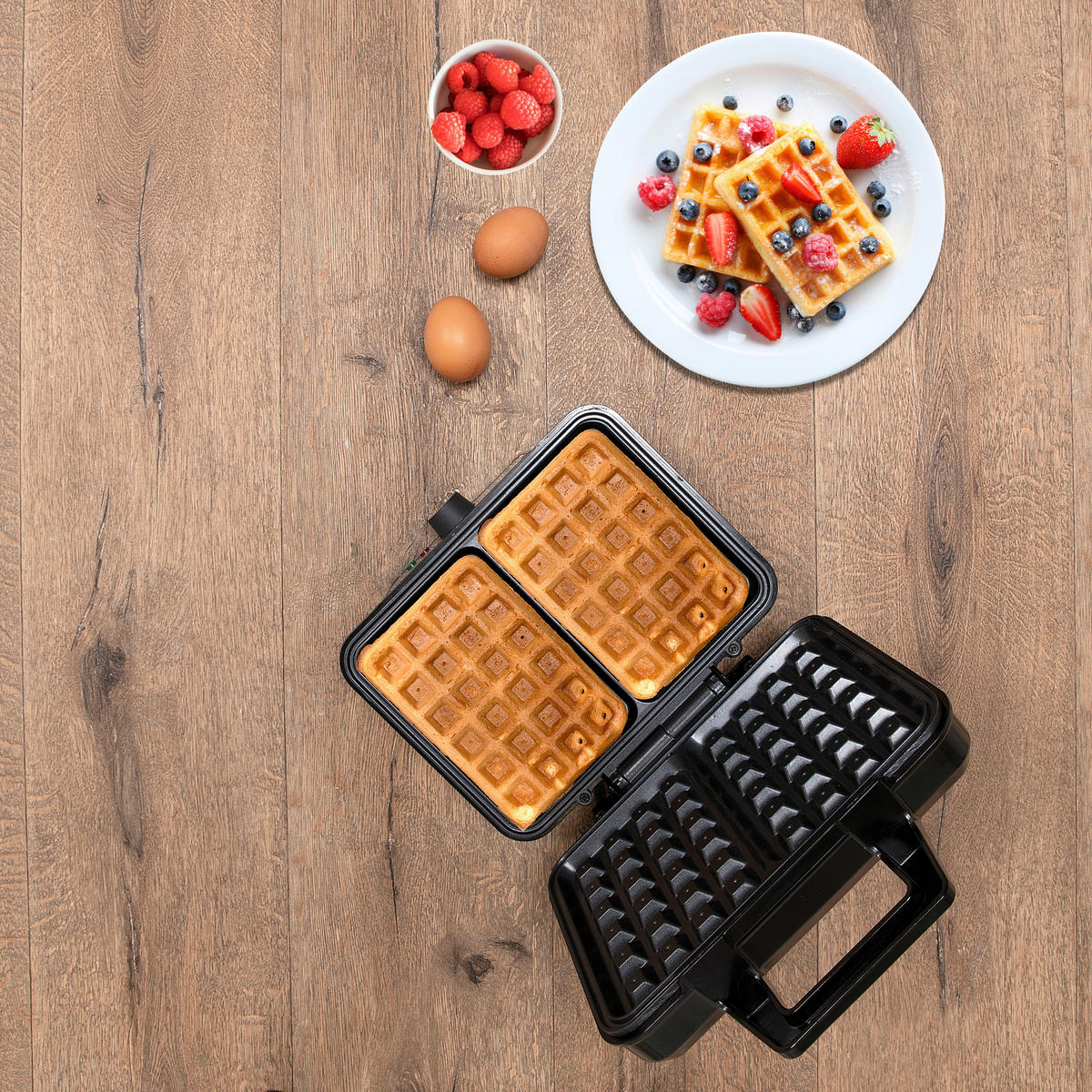 alpina Waffelautomat schwarz Alu B/H/L: ca. 24x10x24 cm Belgisches_Doppel-Waffeleisen - schwarz (24,00/24,00/10,00cm) - alpina