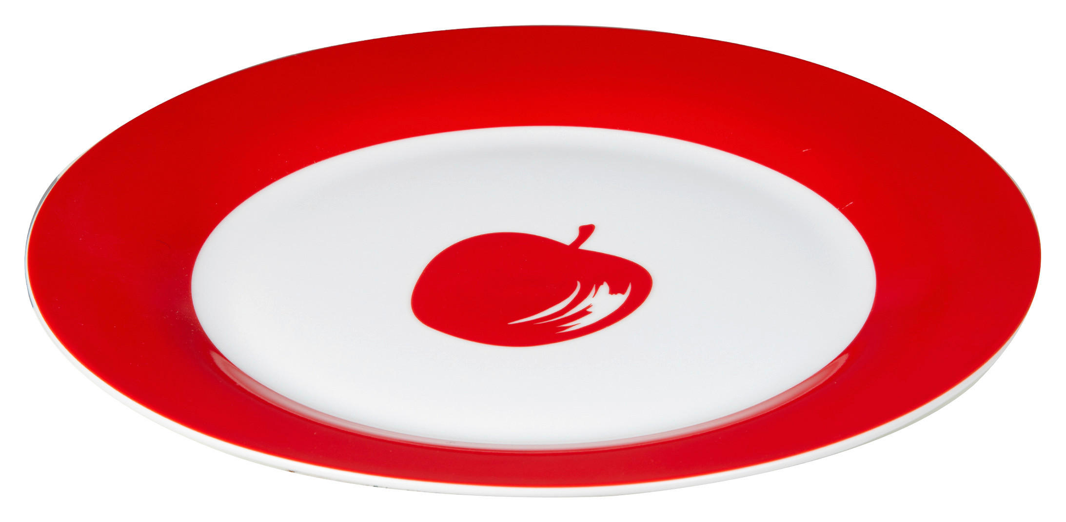 BENETTON Essteller Fruits weiß Porzellan Fruits - weiß/rot - BENETTON