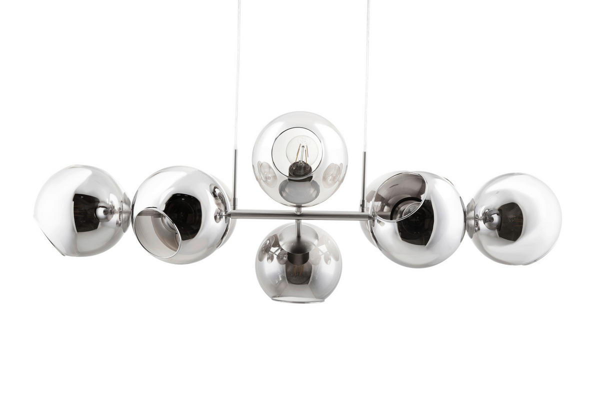 Nowa Pendelleuchte 31240802 nickel matt Rauchglas Metall B/H/T: ca. 100x150x38 cm E27 8 Brennstellen PILAR - nickel matt (100,00/150,00/38,00cm) - Nowa
