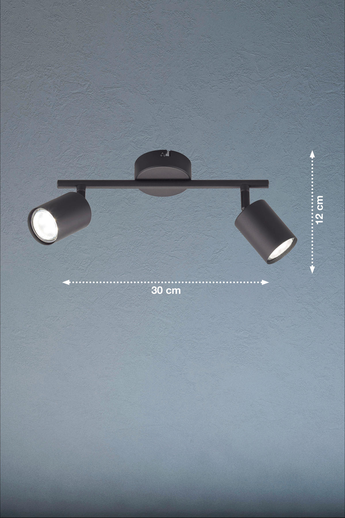 Fischer & Honsel LED-Deckenleuchte 21129 schwarz Metall B/H/T: ca. 30x14x8 cm 2 Brennstellen Vano - schwarz (30,00/14,00/8,00cm) - Fischer & Honsel