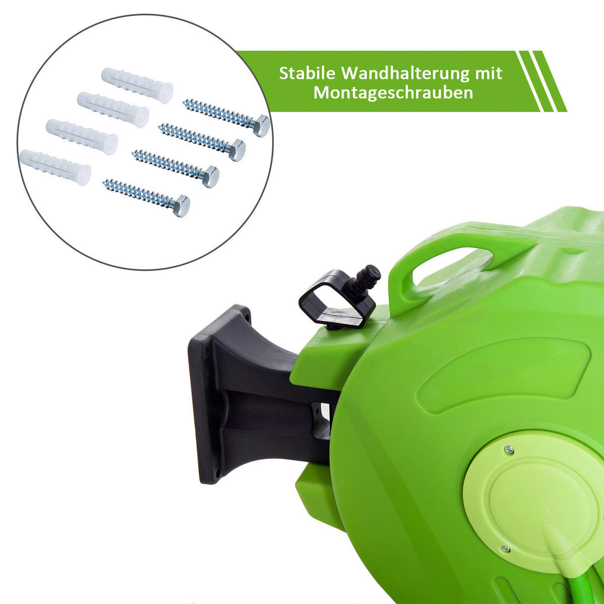 Outsunny Schlauchaufroller schwenkbar Schlauchaufroller 845-182 - grün (45,00/21,00/36,00cm) - Outsunny