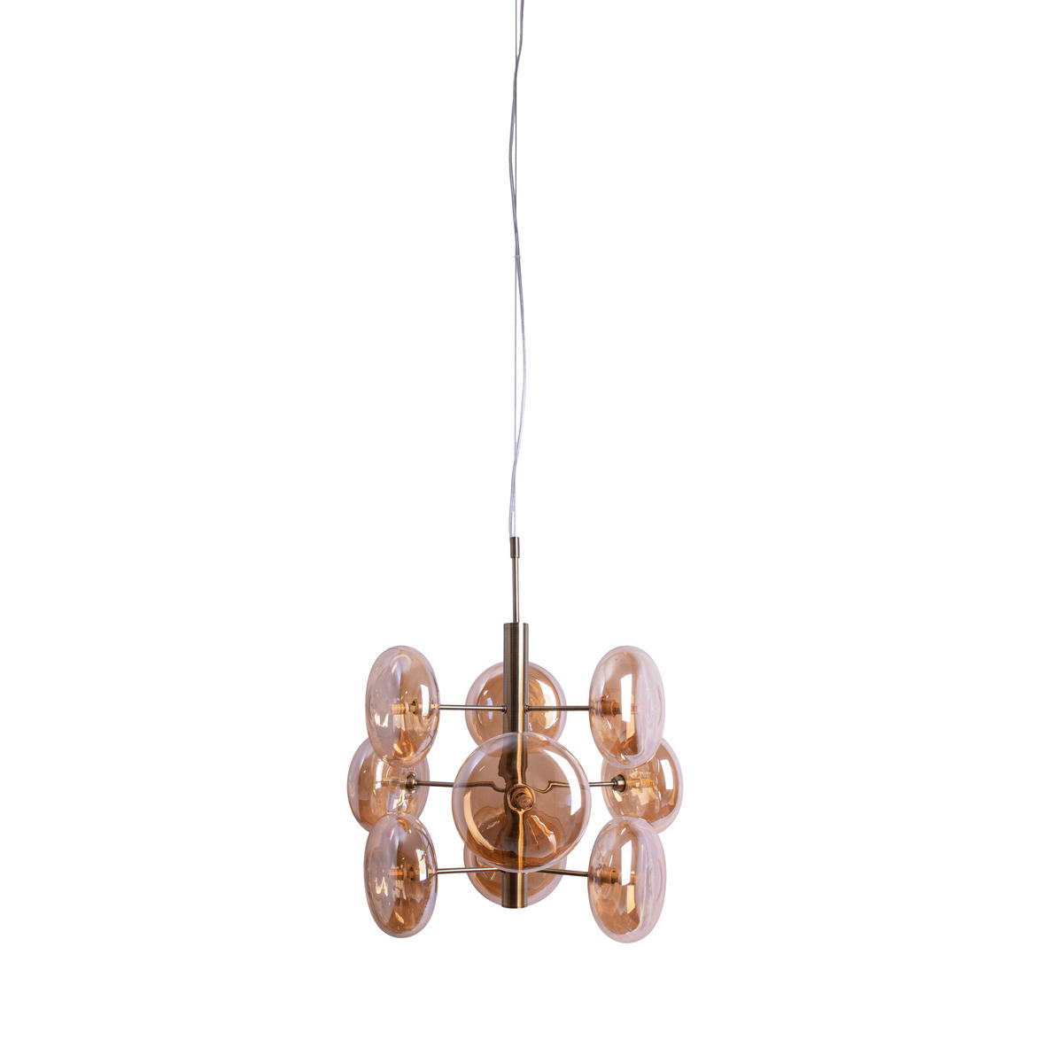 Näve Leuchten Pendelleuchte 7092857 gold Metall Glas B/H/T: ca. 53x55x53 cm G9 9 Brennstellen Orion - gold (53,00/55,00/53,00cm) - Näve Leuchten
