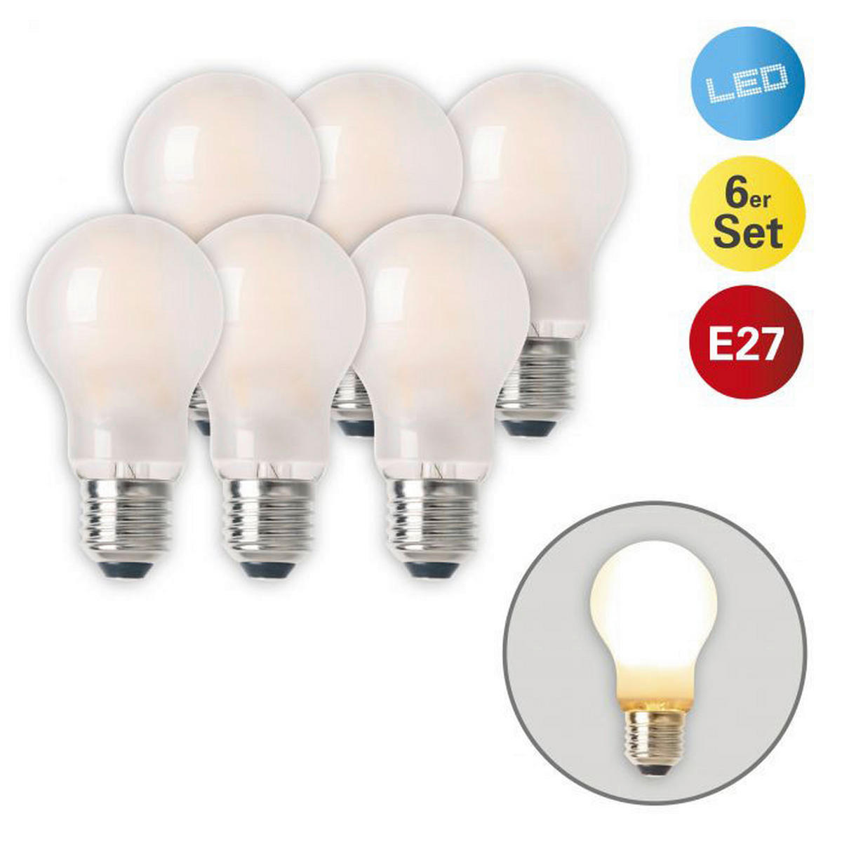 Näve Leuchten LED-Normallampe 6er-Set NV4134306 6er Pack E27 LED-Normallampe 6er-Set - (9,50cm) - Näve Leuchten