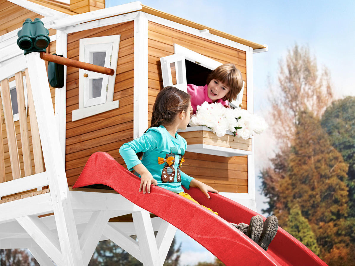 AXI Spielhaus Max braun B/H/L: ca. 432x288x193 cm Max - braun/weiß (193,00/432,00/288,00cm) - AXI
