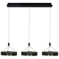 POCOline LED-Pendelleuchte schwarz Metall B/H/L: ca. 22x120x82 cm LED-Pendelleuchte_Rings - schwarz (82,00/22,00/120,00cm) - POCOline