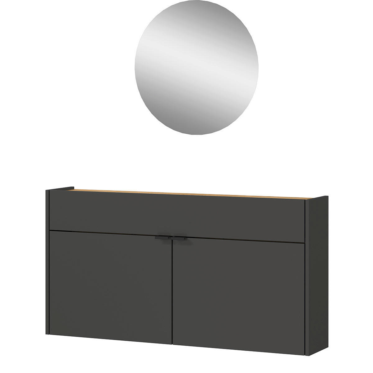 Garderobe 7937-549 Graphit Optik Eiche Navarra Nachbildung B/H/T: ca. 110x200x22 cm 7937-549 - Eiche/Graphit (110,00/200,00/22,00cm) - Germania