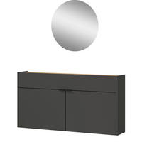 Garderobe 7937-549 Graphit Optik Eiche Navarra Nachbildung B/H/T: ca. 110x200x22 cm 7937-549 - Eiche/Graphit (110,00/200,00/22,00cm) - Germania