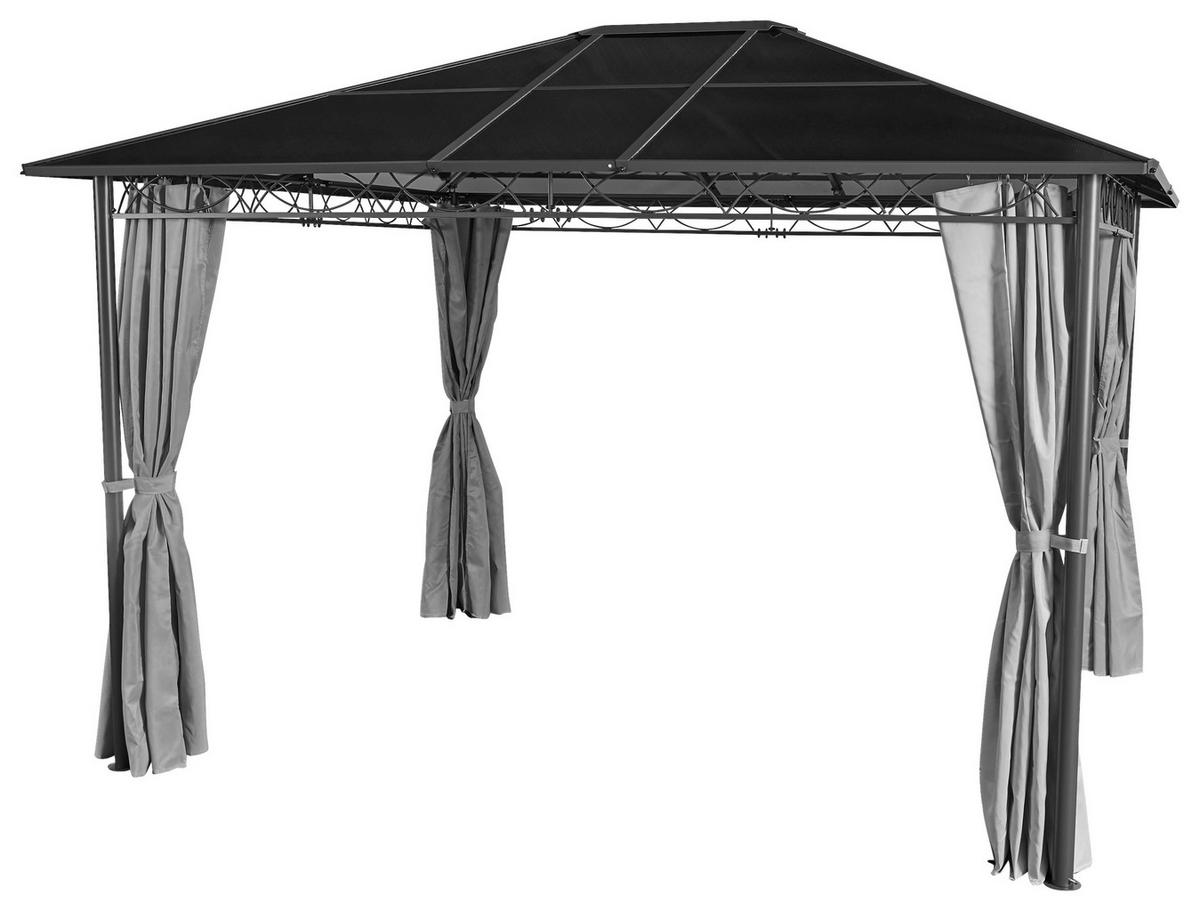 Grasekamp Pavillon Meran anthrazit Stahl B/H/L: ca. 360x257x300 cm Meran - hellgrau/anthrazit (300,00/360,00/257,00cm) - Grasekamp