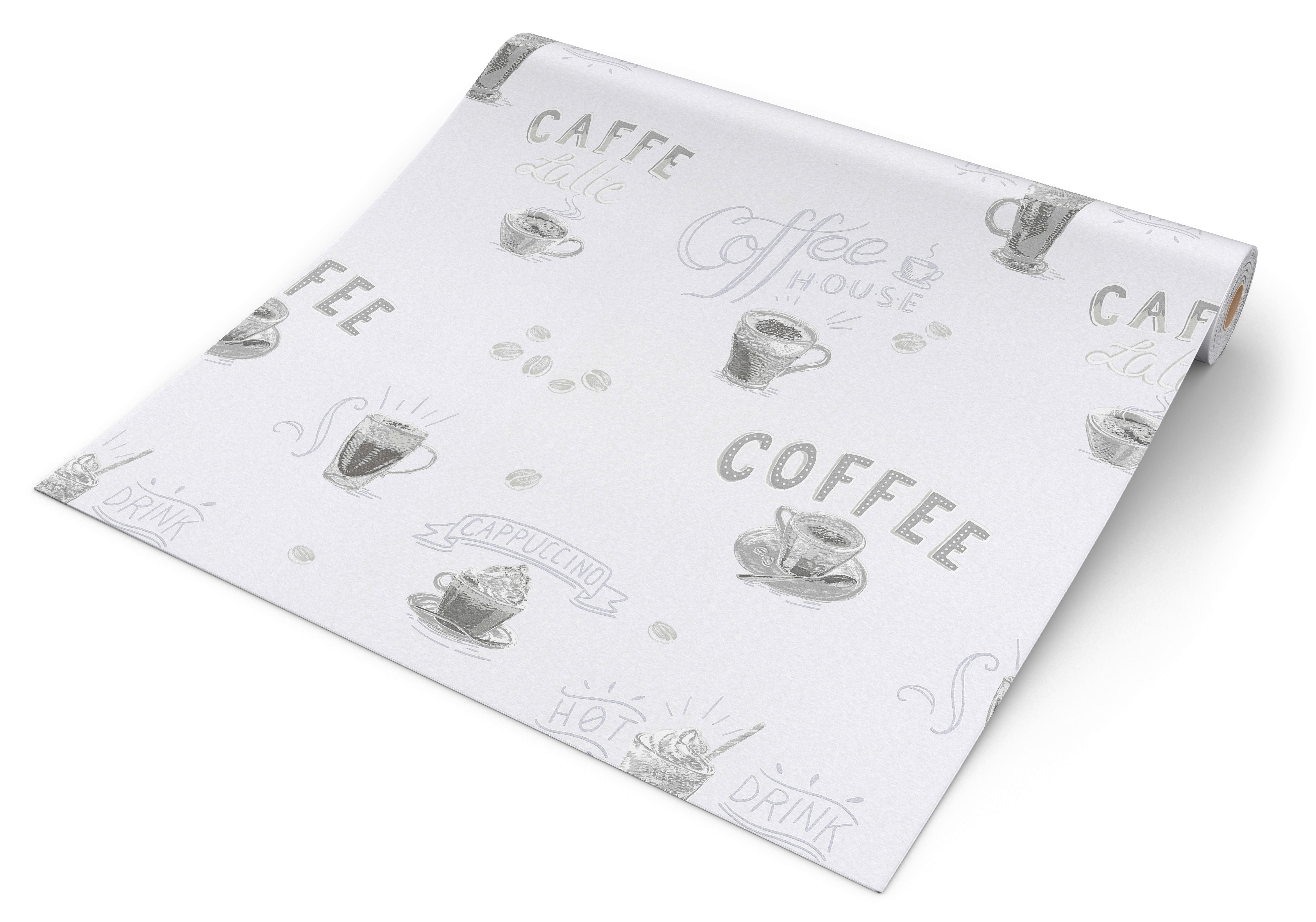 Vliestapete Coffee grau B/L: ca. 53x1005 cm Vliestapete_10088-10 - grau (53,00/1005,00cm)