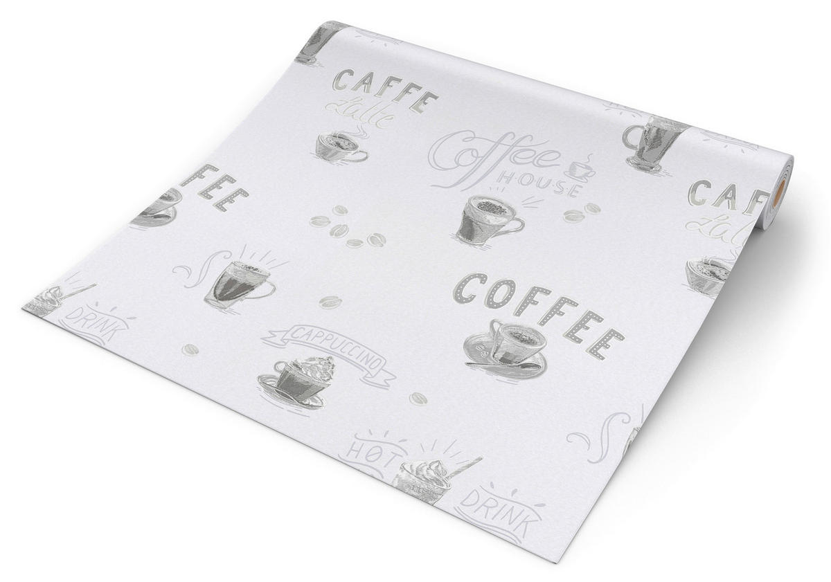 Vliestapete Coffee grau B/L: ca. 53x1005 cm Vliestapete_10088-10 - grau (53,00/1005,00cm)