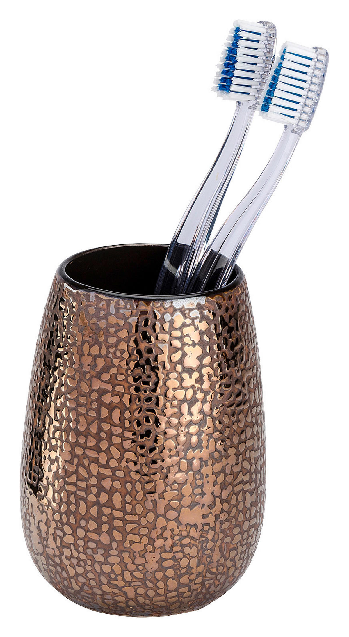 Zahnputzbecher braun Keramik B/H/L: ca. 8,3x11x8,3 cm Zahnputzbecher_Marrakesh_Wenko - braun (8,30/8,30/11,00cm) - WENKO