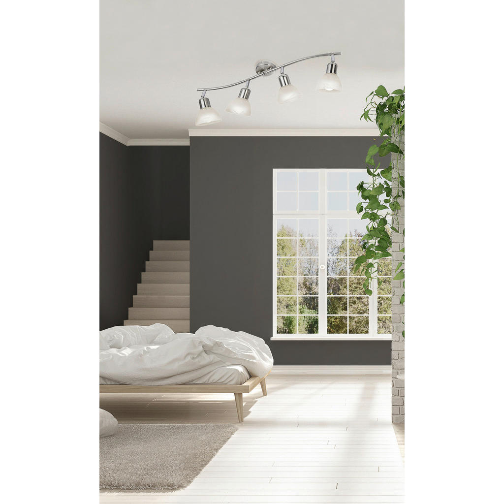 Thumbnail - Nowa Spotbalken 81890401 nickel matt warmweiß Glas Metall H/D: ca. 16,8x10 cm E14 4 Brennstellen