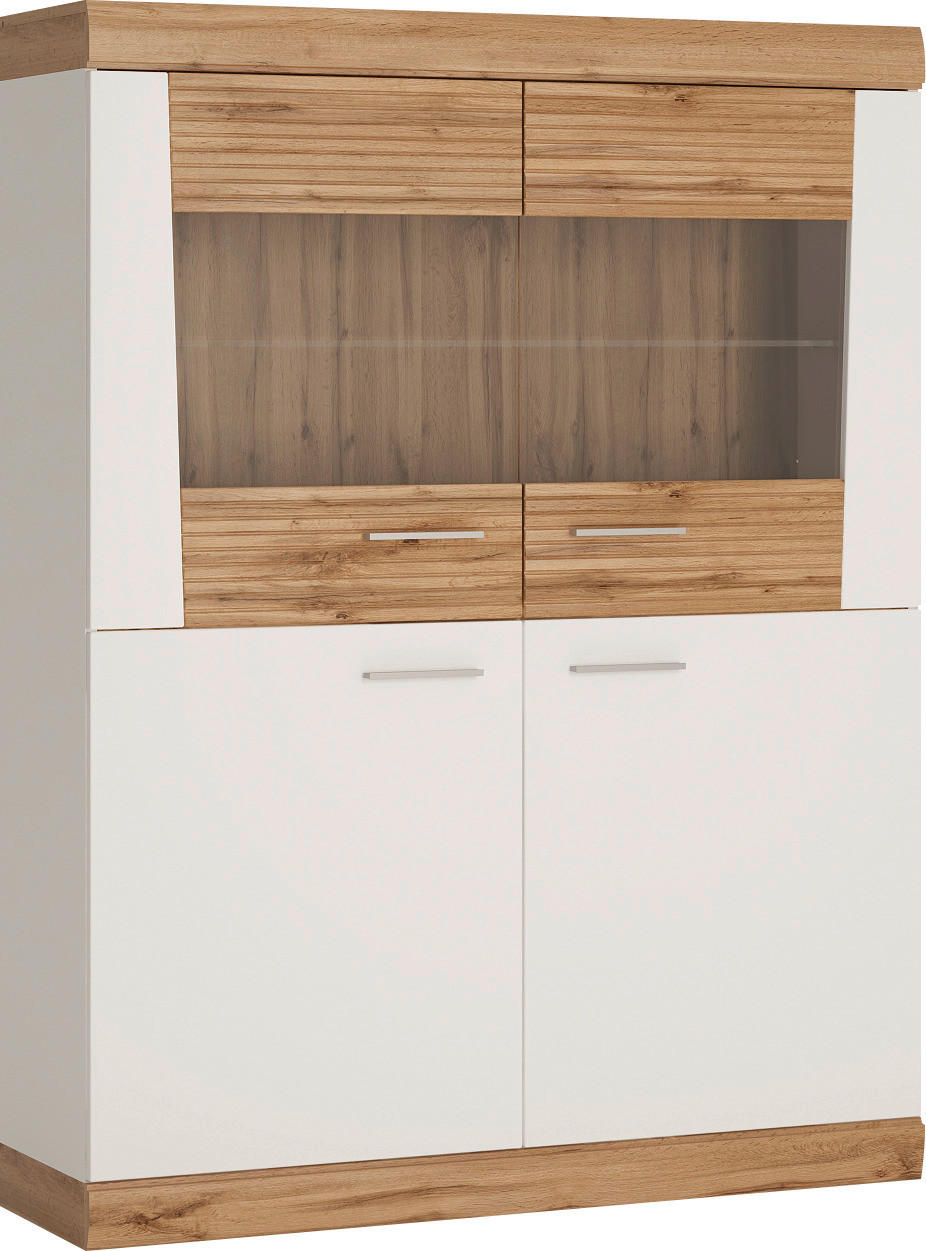 Vitrine Merida B/H/T: ca. 120x158x36 cm Merida - Eiche/weiß (120,00/158,00/36,00cm)