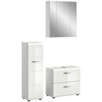 Badezimmer-Set Ice weiß weiß Hochglanz B/H/T: ca. 105x185x30 cm Ice - weiß (105,00/185,00/30,00cm) - xonox.home