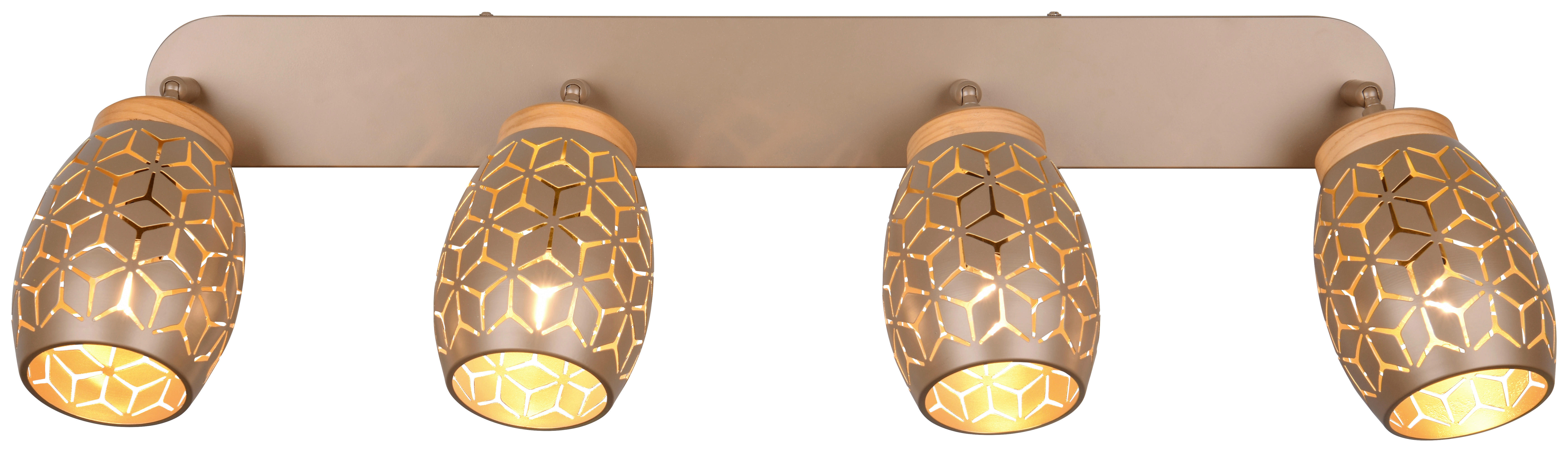 Reality Leuchten Spots kaffee gold Metall B/H/L: ca. 74x27x12 cm E14 4 Brennstellen Spot_Bidar 4 - gold/kaffee (12,00/74,00/27,00cm) - Reality Leuchten