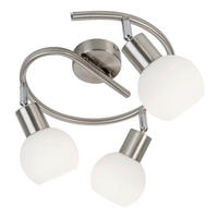 Nowa Spotbalken 871693016 nickel matt Opal Metall Glas H/D: ca. 21x25 cm E14 3 Brennstellen LOXY - nickel matt/Opal (25,00/21,00cm) - Nowa
