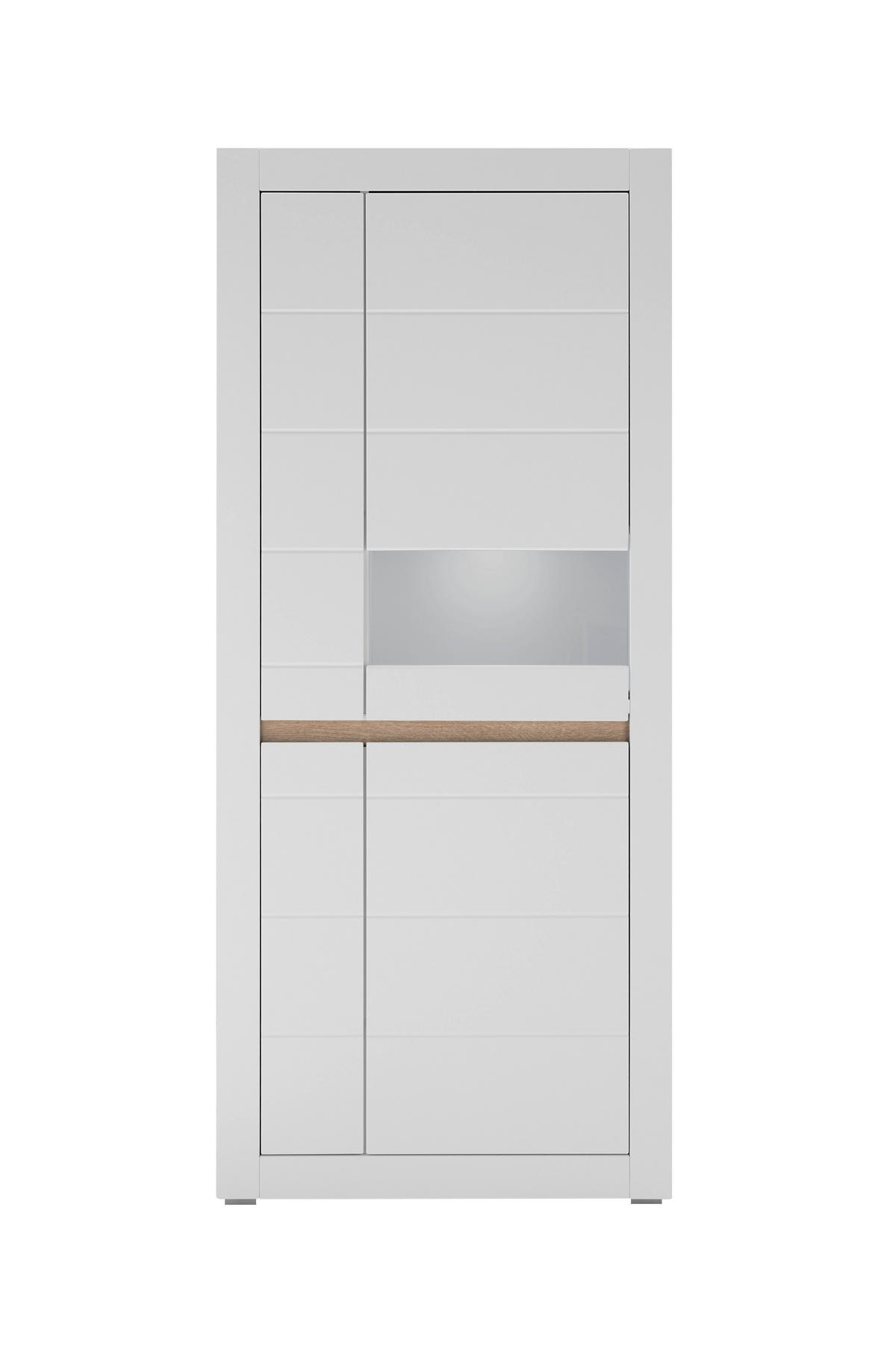 Vitrine Chester weiß matt B/H/T: ca. 85x198x35 cm Chester - weiß (85,00/198,00/35,00cm)