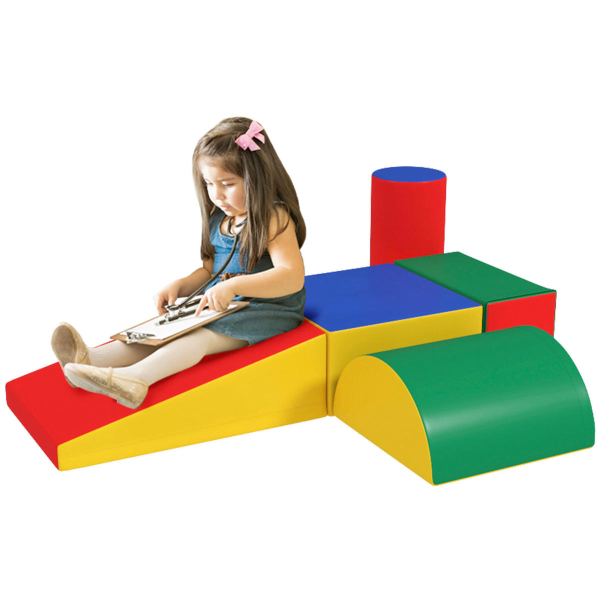 HOMCOM Bausteinset B/H/L: ca. 40,6x20,3x40,6 cm Bausteinset - multicolor (40,60/40,60/20,30cm) - HOMCOM