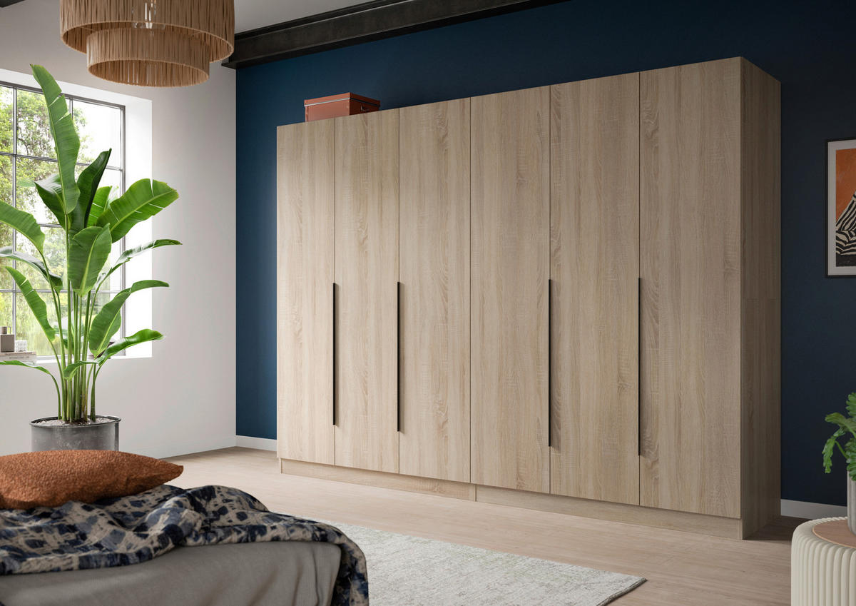 Kleiderschrank KOPENHAGEN Eiche Sonoma Nachbildung B/H/T: ca. 240x181x52 cm KOPENHAGEN - Eiche (240,00/181,00/52,00cm) - xonox.home