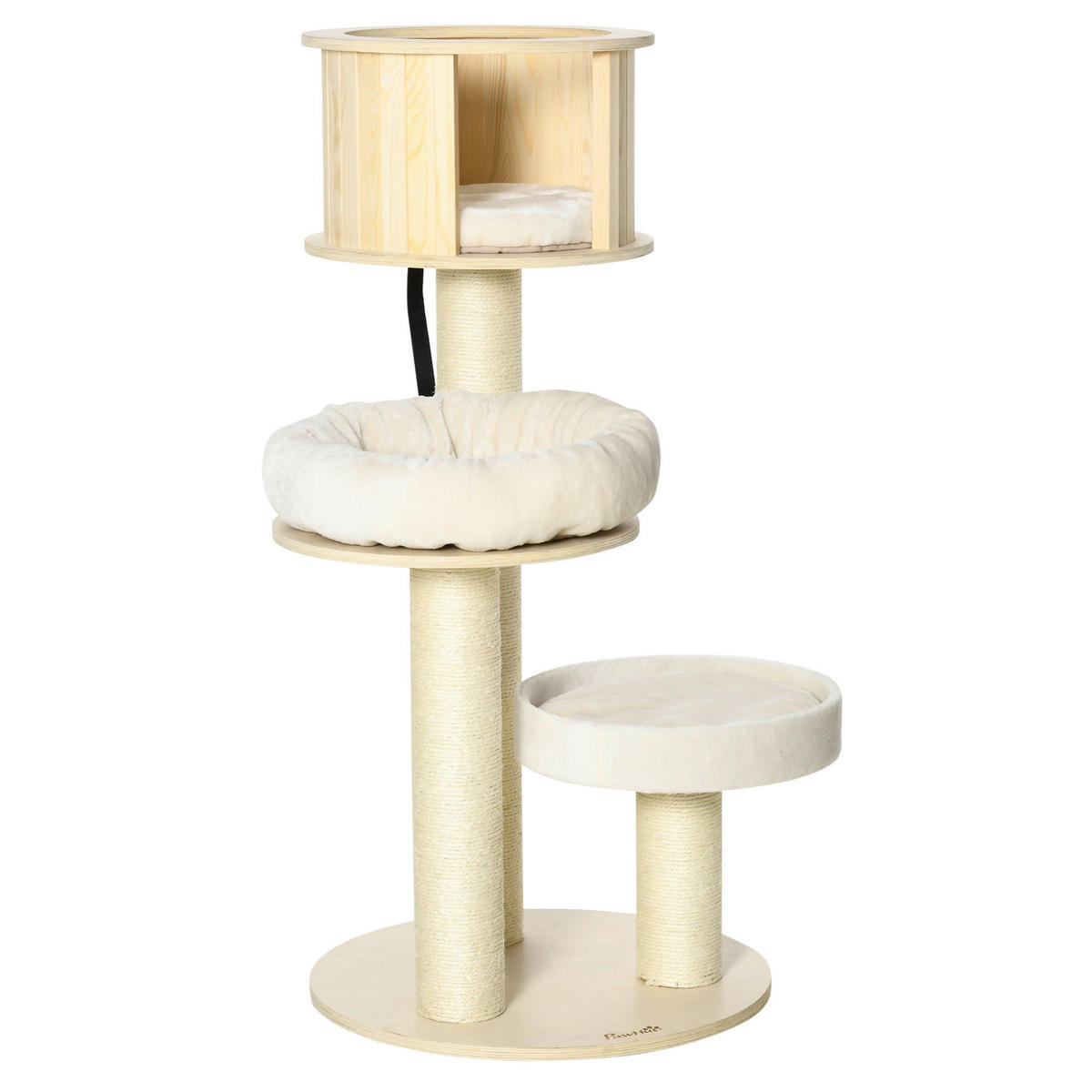 PawHut Kratzbaum natur Kiefer B/H/L: ca. 59,5x122x59,5 cm Kratzbaum - natur/creme (59,50/59,50/122,00cm) - PawHut