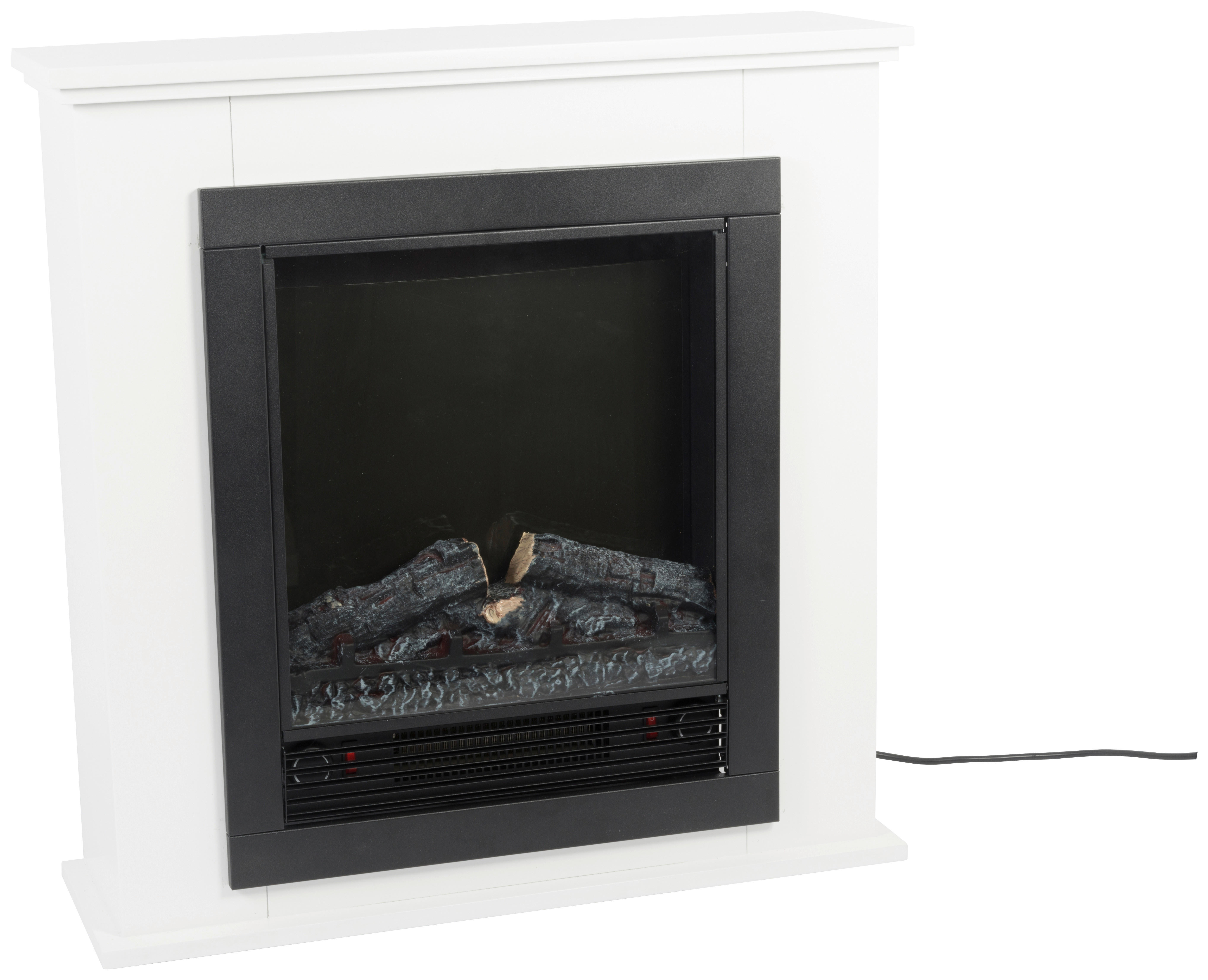 CLASSIC FIRE Elektrischer-Kamin 871125200410 weiß schwarz Glas Metall B/H/T: ca. 70x71x22 cm ca. 1800 W Lugano - weiß/schwarz (70,00/71,00/22,00cm) - CLASSIC FIRE