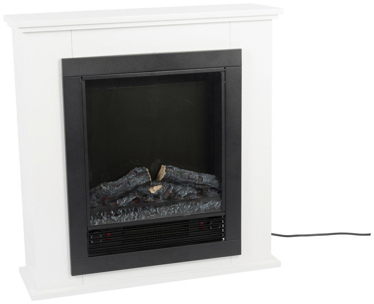 CLASSIC FIRE Elektrischer-Kamin 871125200410 weiß schwarz Glas Metall B/H/T: ca. 70x71x22 cm ca. 1800 W Lugano - weiß/schwarz (70,00/71,00/22,00cm) - CLASSIC FIRE