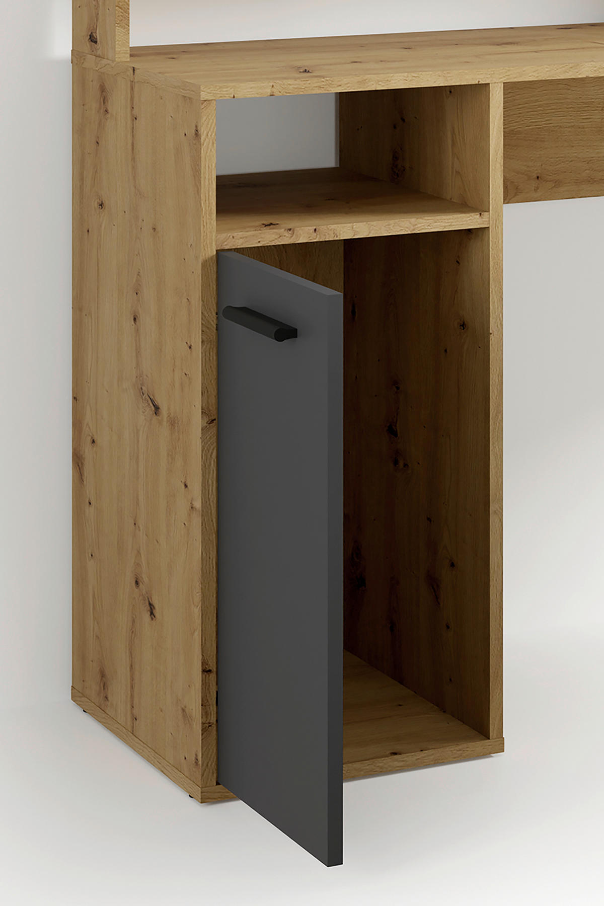 Eckschreibtisch FOX Eiche anthrazit B/H/T: ca. 139x90,8x139 cm FOX - Eiche/anthrazit (139,00/90,80/139,00cm) - byLIVING