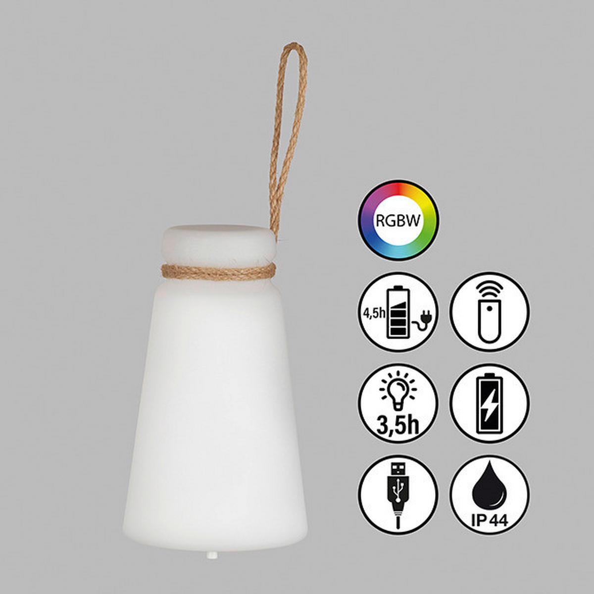 LED-Außenleuchte 850292 weiß H/D: ca. 20x12 cm Bruno - weiß (12,00/20,00cm) - easy! by FHL