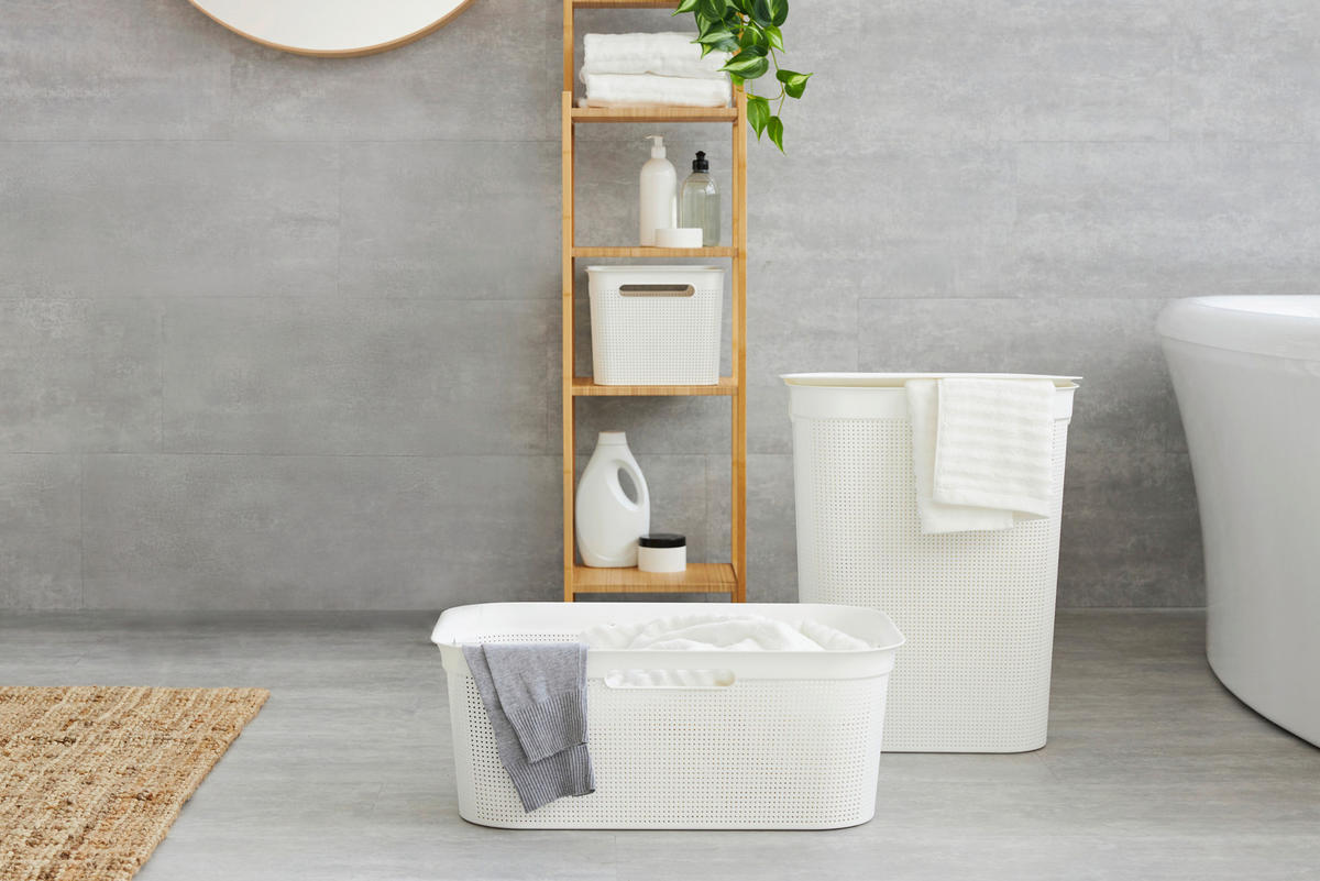 Rotho Wäschebox weiß B/H/L: ca. 34x52,9x43,1 cm Wäschebox_Brisen 50l - weiß (43,10/34,00/52,90cm) - Rotho