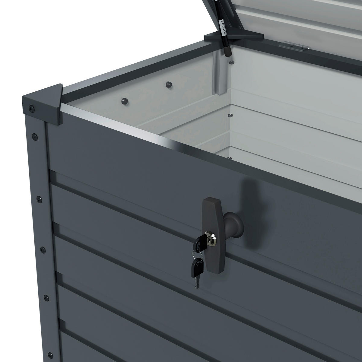 Outsunny Auflagenbox dunkelgrau Stahl B/H/L: ca. 62x65x100 cm Auflagenbox - dunkelgrau (100,00/62,00/65,00cm) - Outsunny