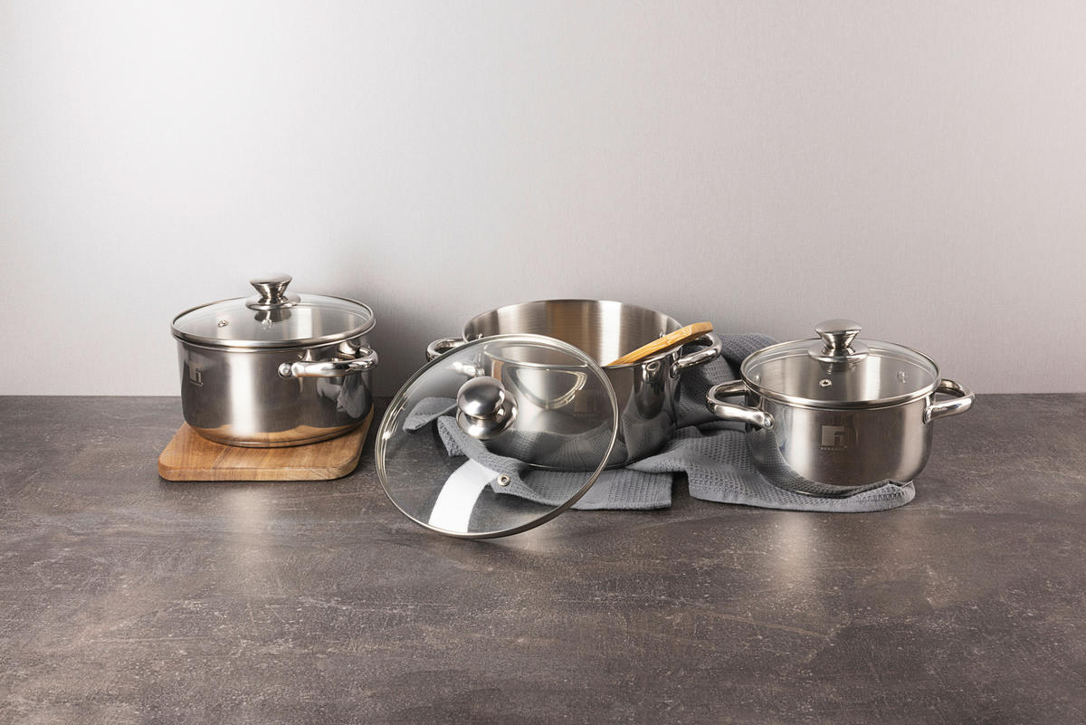 BERGNER Topfset Alea silber Edelstahl 6 tlg. Alea - silber - BERGNER