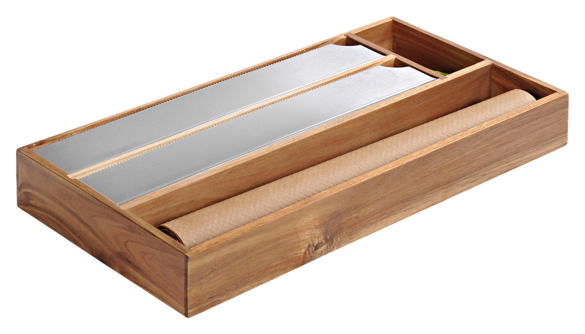 Kesper Folienspender natur Akazie B/H/L: ca. 19x5,4x42 cm Folienspender - natur (42,00/19,00/5,40cm) - Kesper