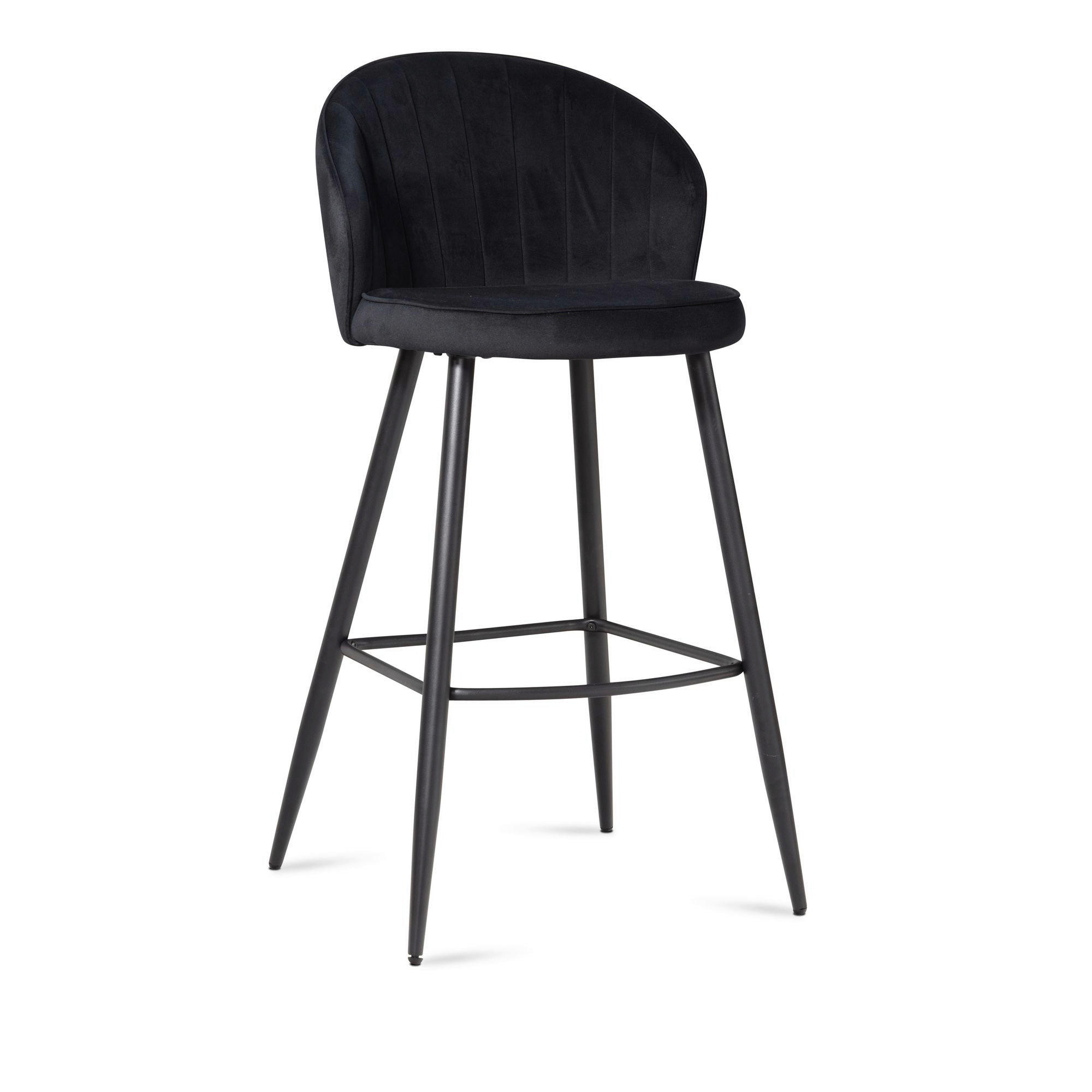 Barhocker 2er Set schwarz Polyester B/H/T: ca. 56x103x53 cm 2er Set - schwarz (56,00/103,00/53,00cm) - Wohnling