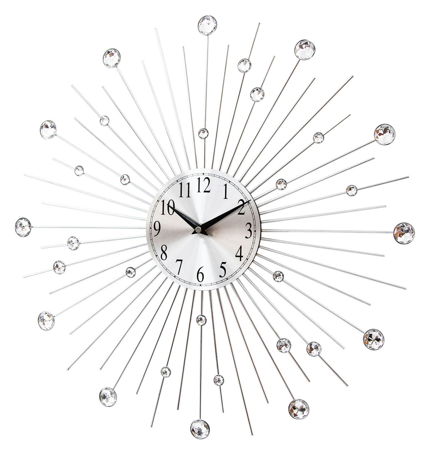 Mebus Wanduhr silber B/H/L: ca. 4x50x50 cm Wanduhr_Quarz - silber (50,00/4,00/50,00cm) - Mebus