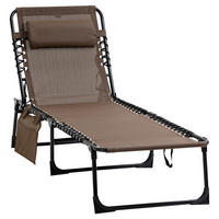 Outsunny Sonnenliege braun Stahl B/H/L: ca. 58x30x185 cm Sonnenliege - braun (185,00/58,00/30,00cm) - Outsunny