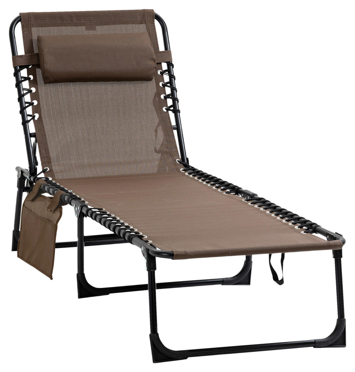 Outsunny Sonnenliege braun Stahl B/H/L: ca. 58x30x185 cm Sonnenliege - braun (185,00/58,00/30,00cm) - Outsunny