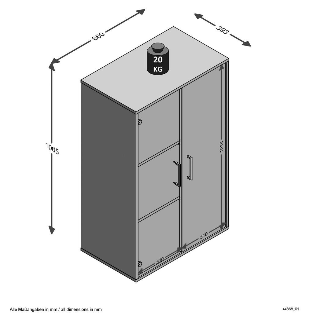 Thumbnail - Aktenschrank weiß B/H/T: ca. 66x107x39 cm
