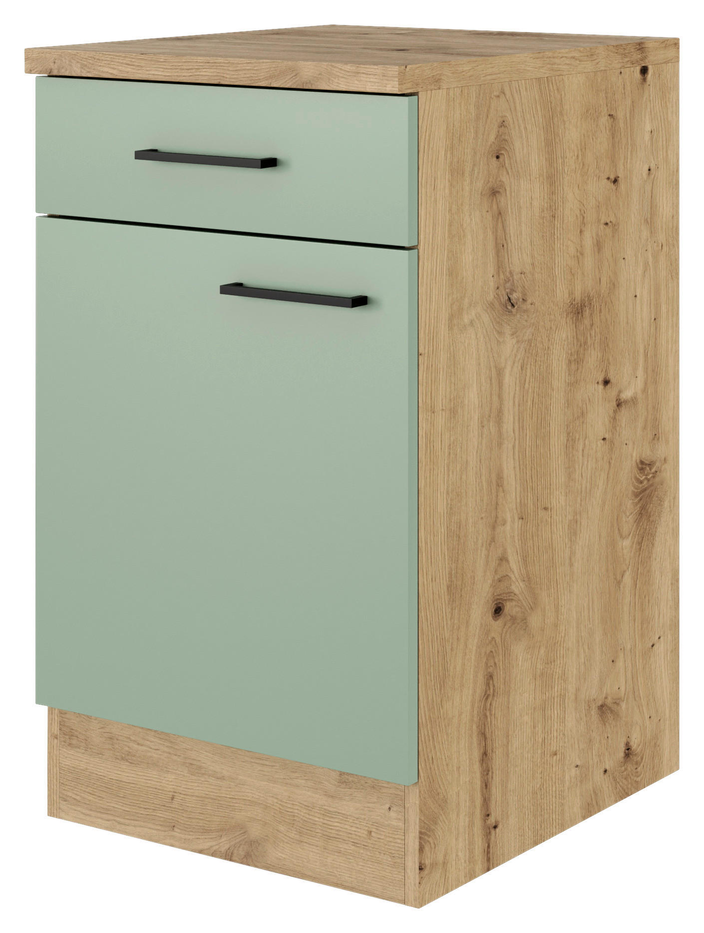 Flex-Well Unterschrank Cara grün B/H/T: ca. 50x85x60 cm Cara - Eiche/schwarz (50,00/85,00/60,00cm) - Flex-Well