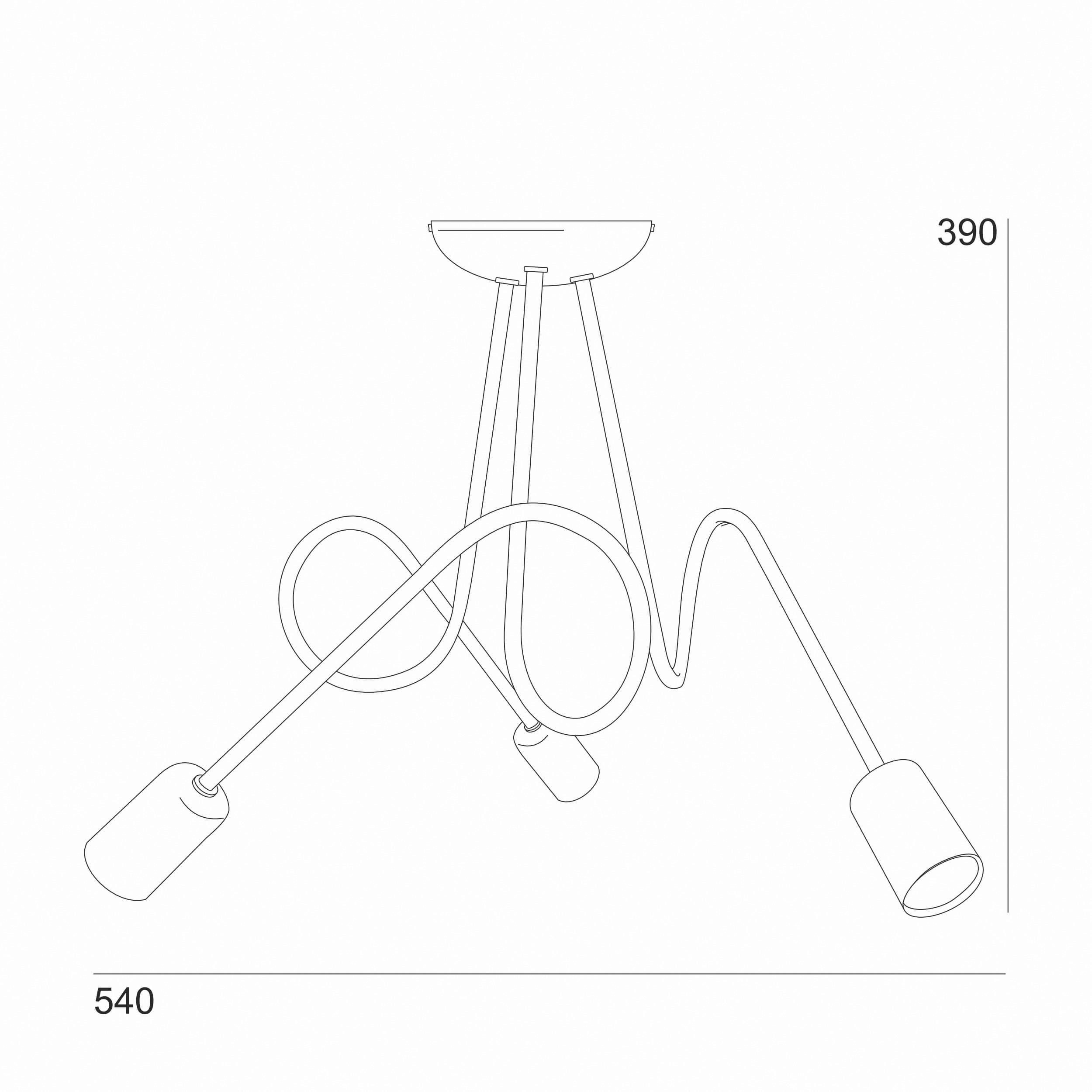 Thumbnail - Lamkur Kronleuchter schwarz Stahl B/H/L: ca. 39x54x54 cm E27 3 Brennstellen