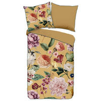 Baumwoll Bettwäsche Fiori Satin Fiori - ocker (155,00/220,00cm) - Descanso