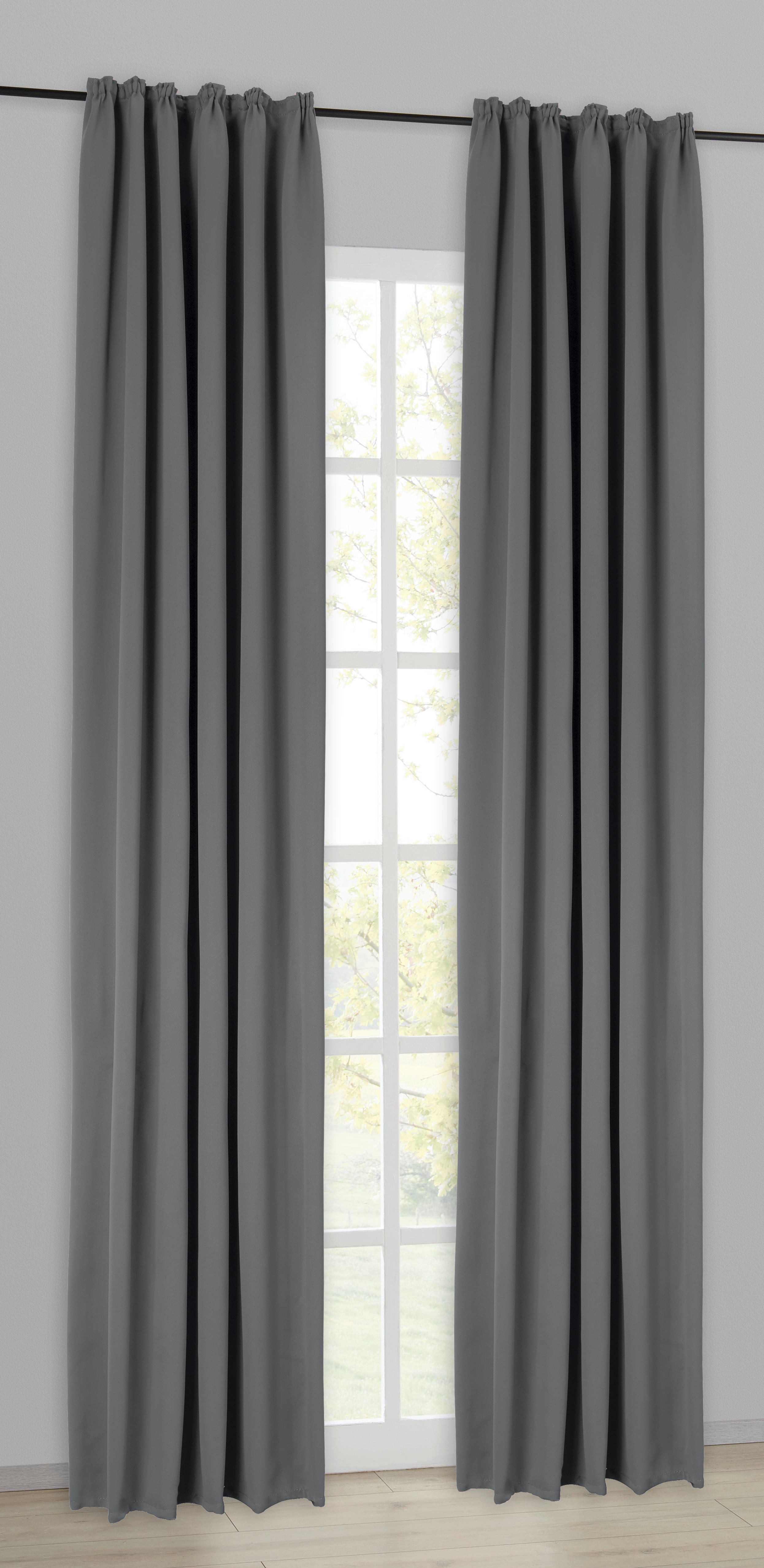 POCOline Verdunklungsvorhang Luna grau B/L: ca. 140x245 cm Luna - grau (140,00/245,00cm) - POCOline
